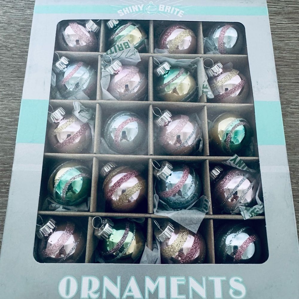 Christopher Radko Shiny Brite Pastel Glitter Christmas Easter Ornaments